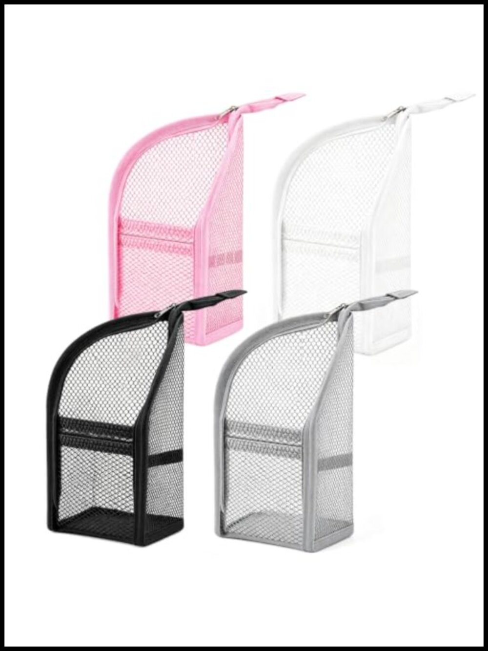 4 Pack Standing Toiletry Bag Water-Resistant EVA Mesh Travel Organizer